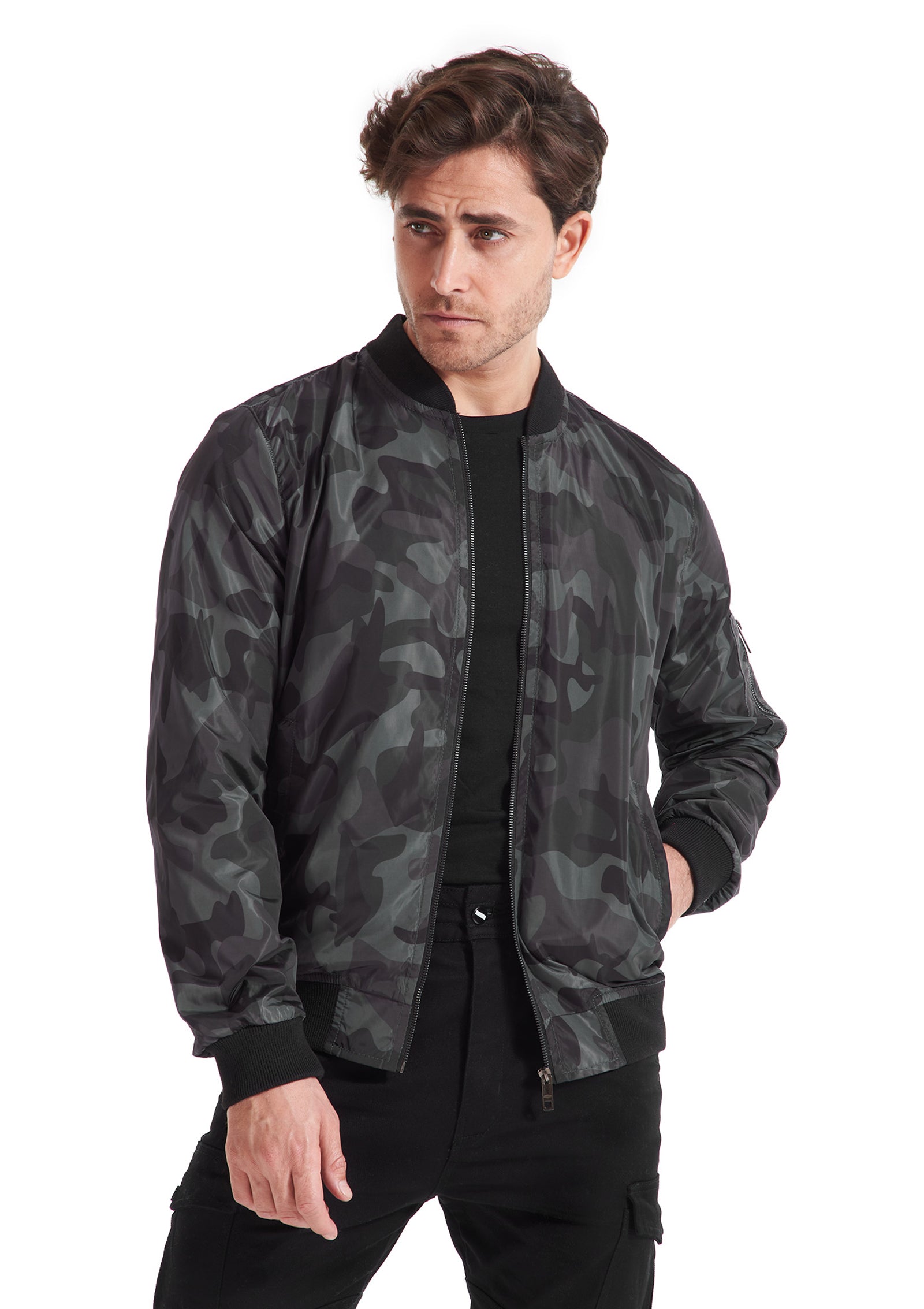 Gray waterproof Jacket Zipper Army
